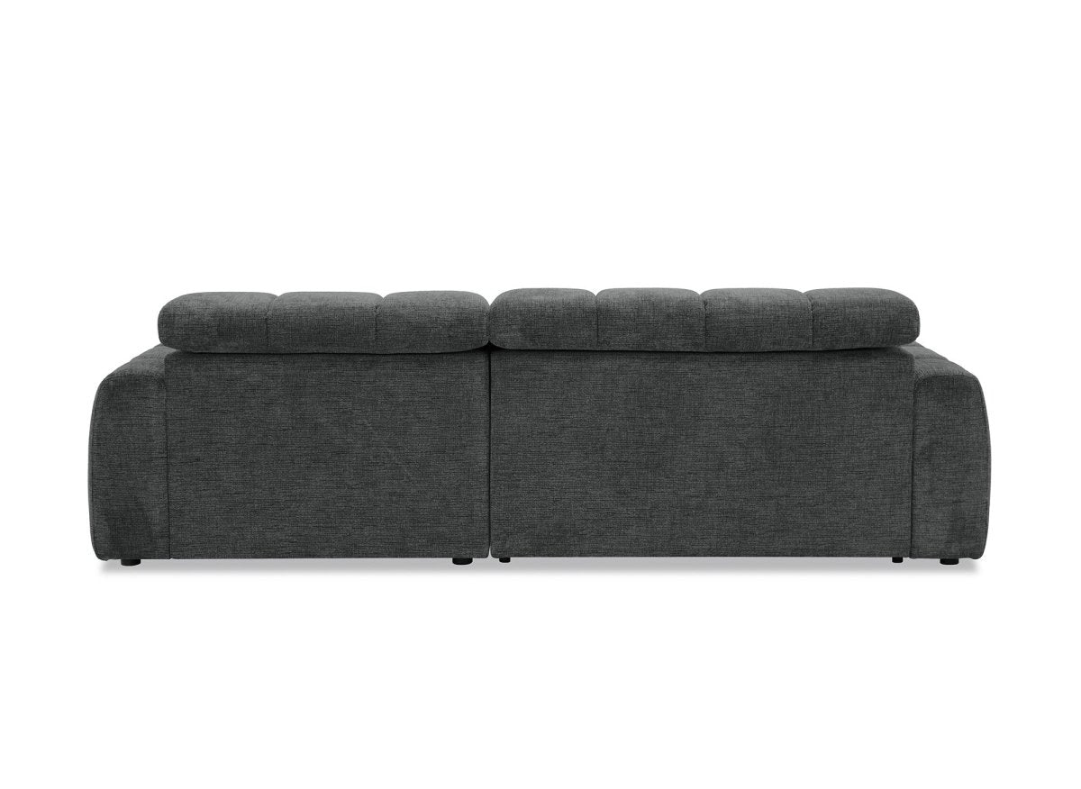 Canapé d'angle relax électrique en velours chiné gris DANIA - Angle droit - DécoInParis