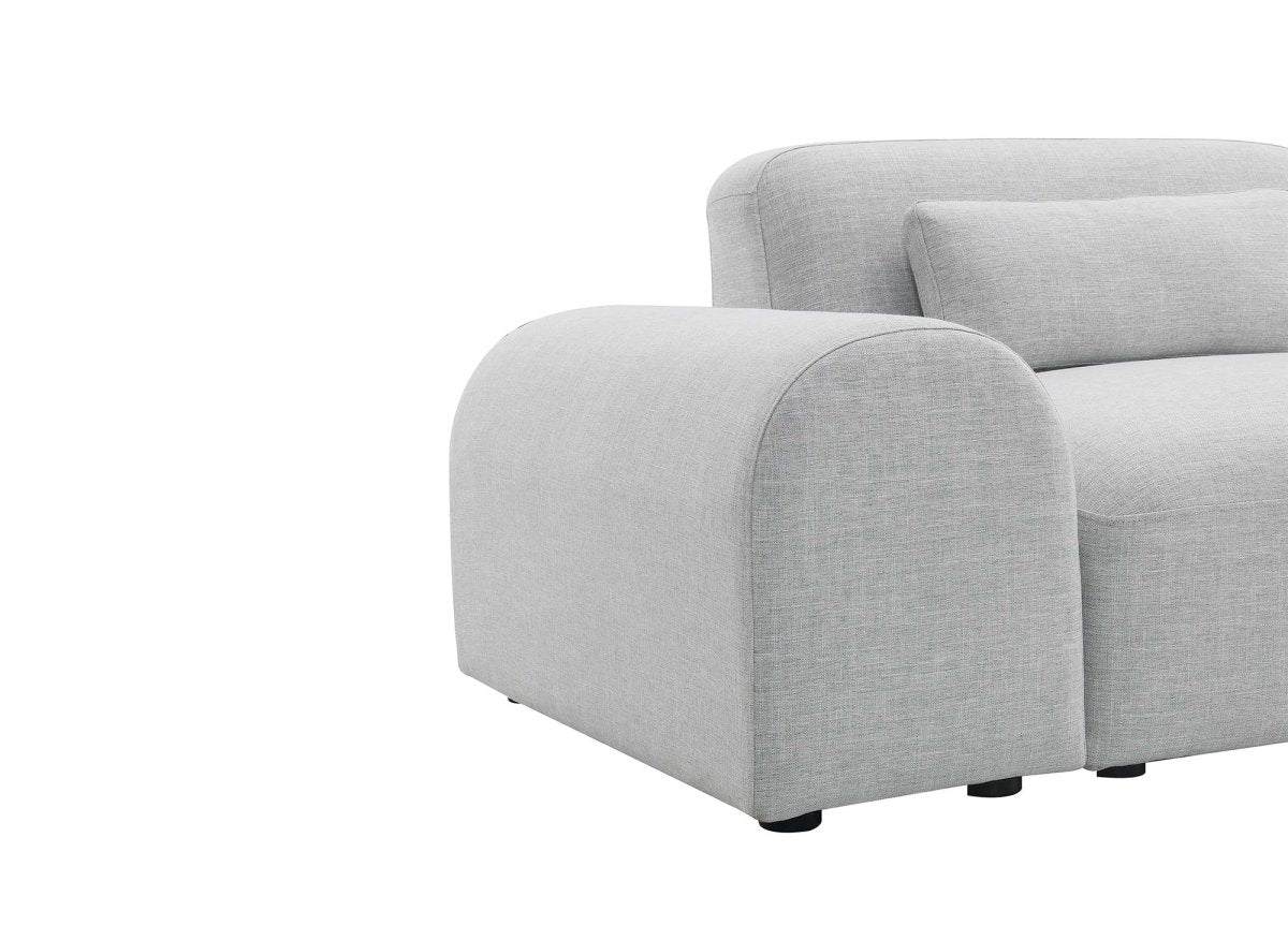 Canapé fixe 3 places en tissu gris EMMA - DécoInParis