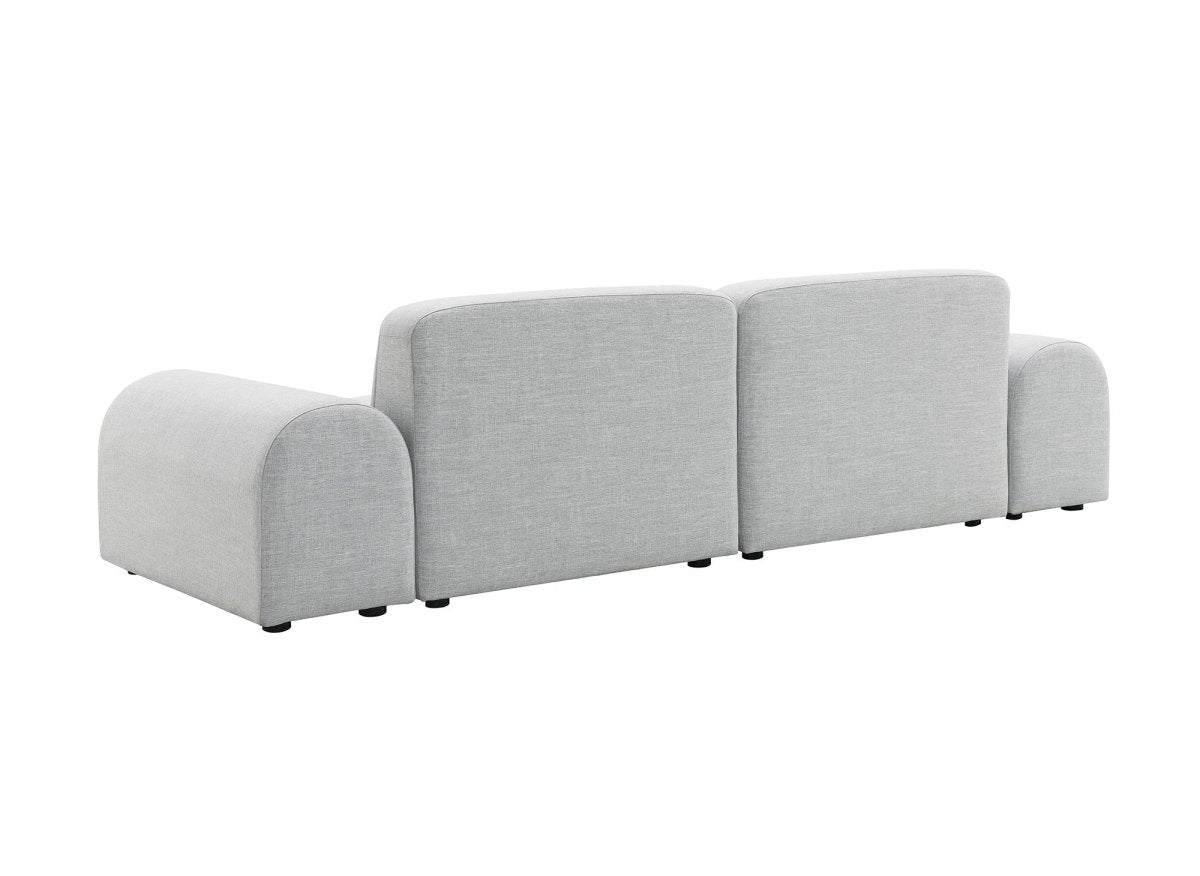 Canapé fixe 3 places en tissu gris EMMA - DécoInParis