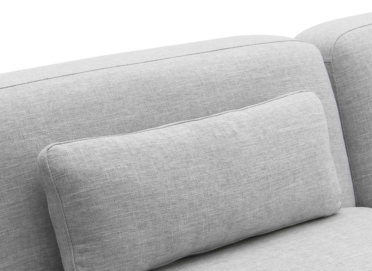 Canapé fixe 3 places en tissu gris EMMA - DécoInParis