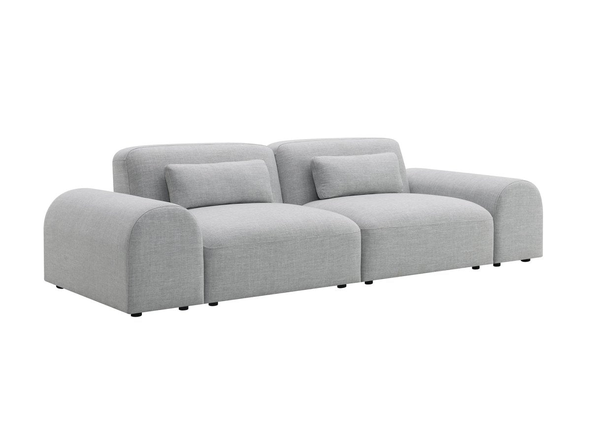 Canapé fixe 3 places en tissu gris EMMA - DécoInParis