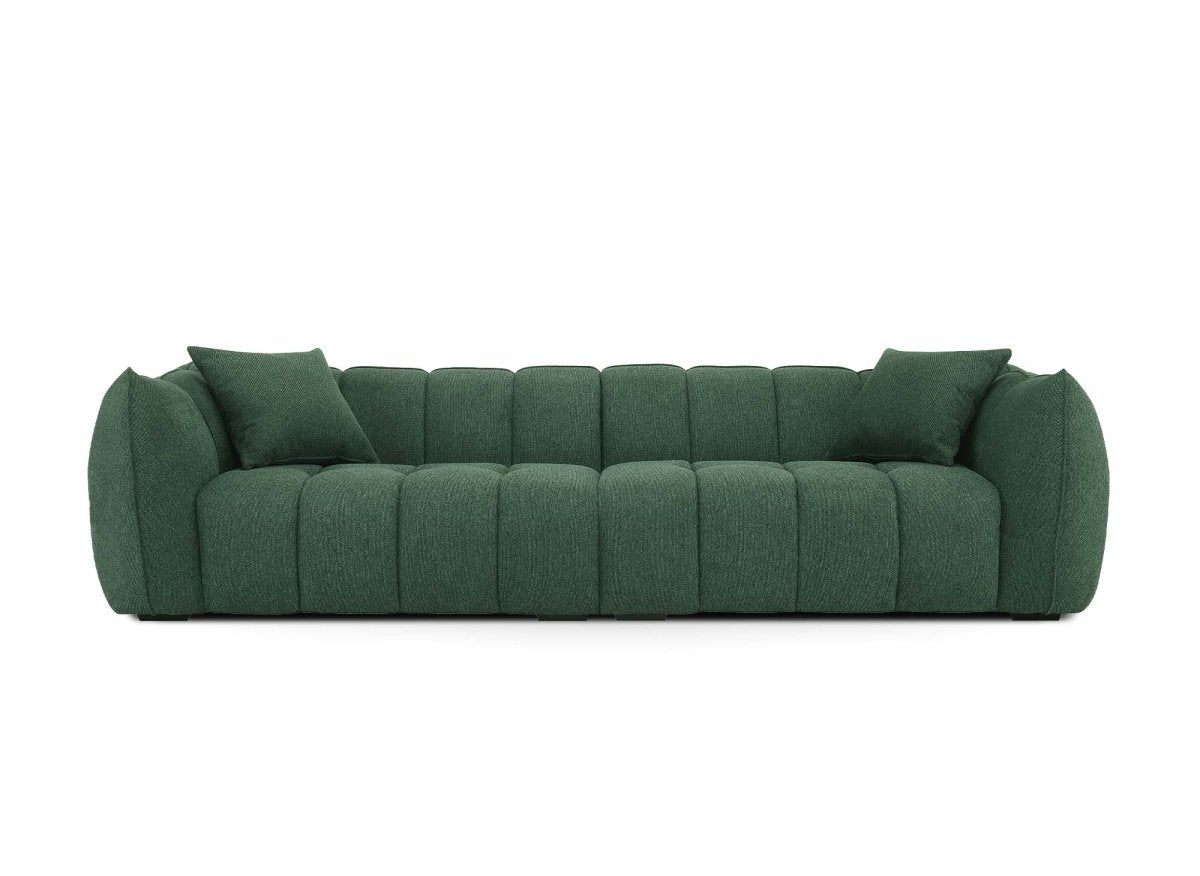 Canapé fixe 4 places en tissu vert ALISSA - DécoInParis