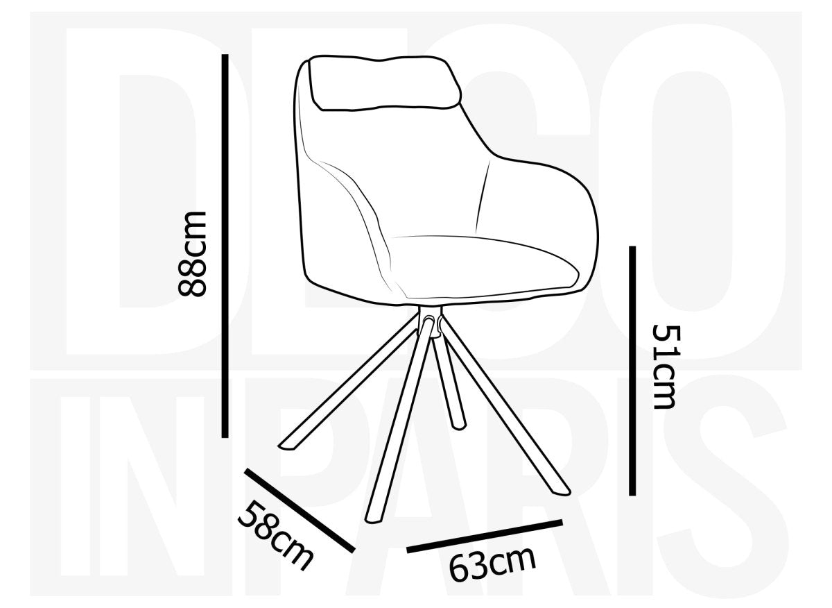 Chaise pivotante avec accoudoirs effet peau de mouton beige AGNES - DécoInParis