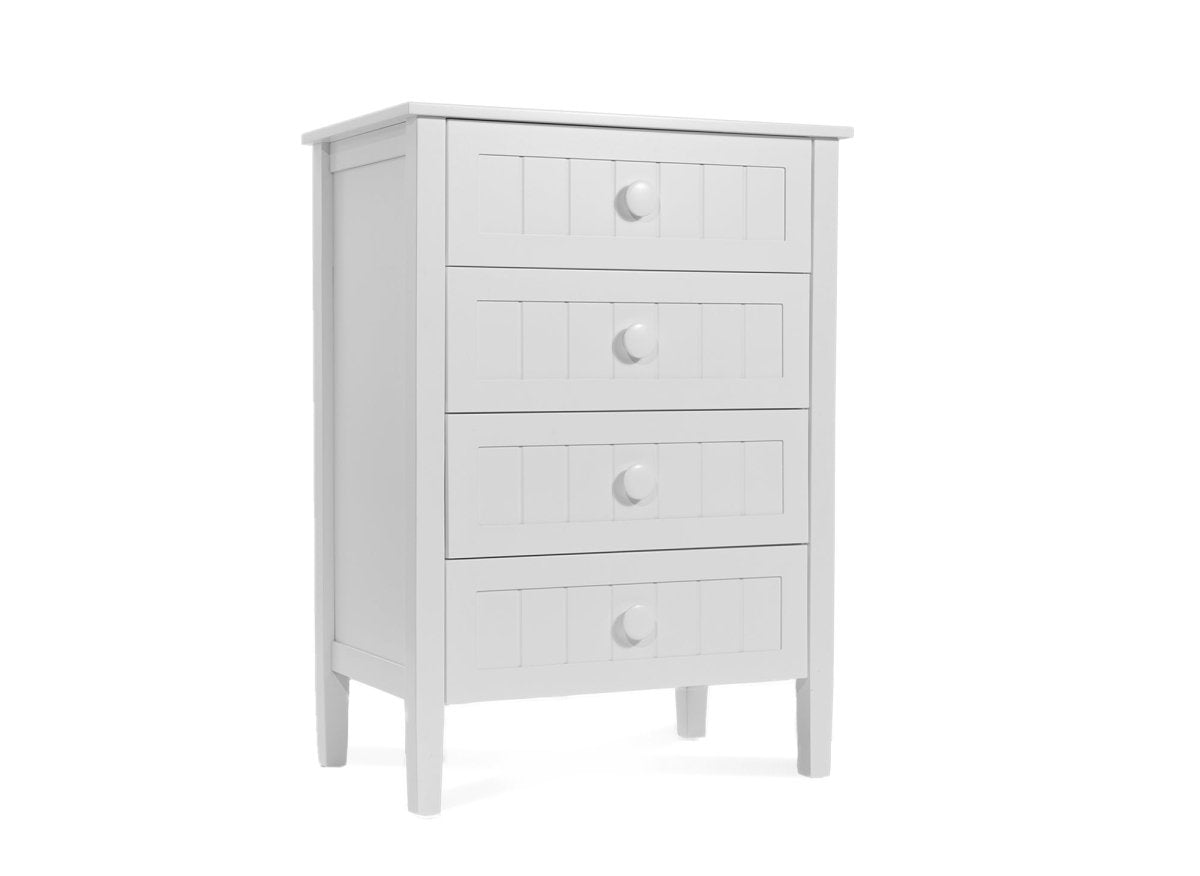 Commode 4 tiroirs en bois blanc KENNY - DécoInParis