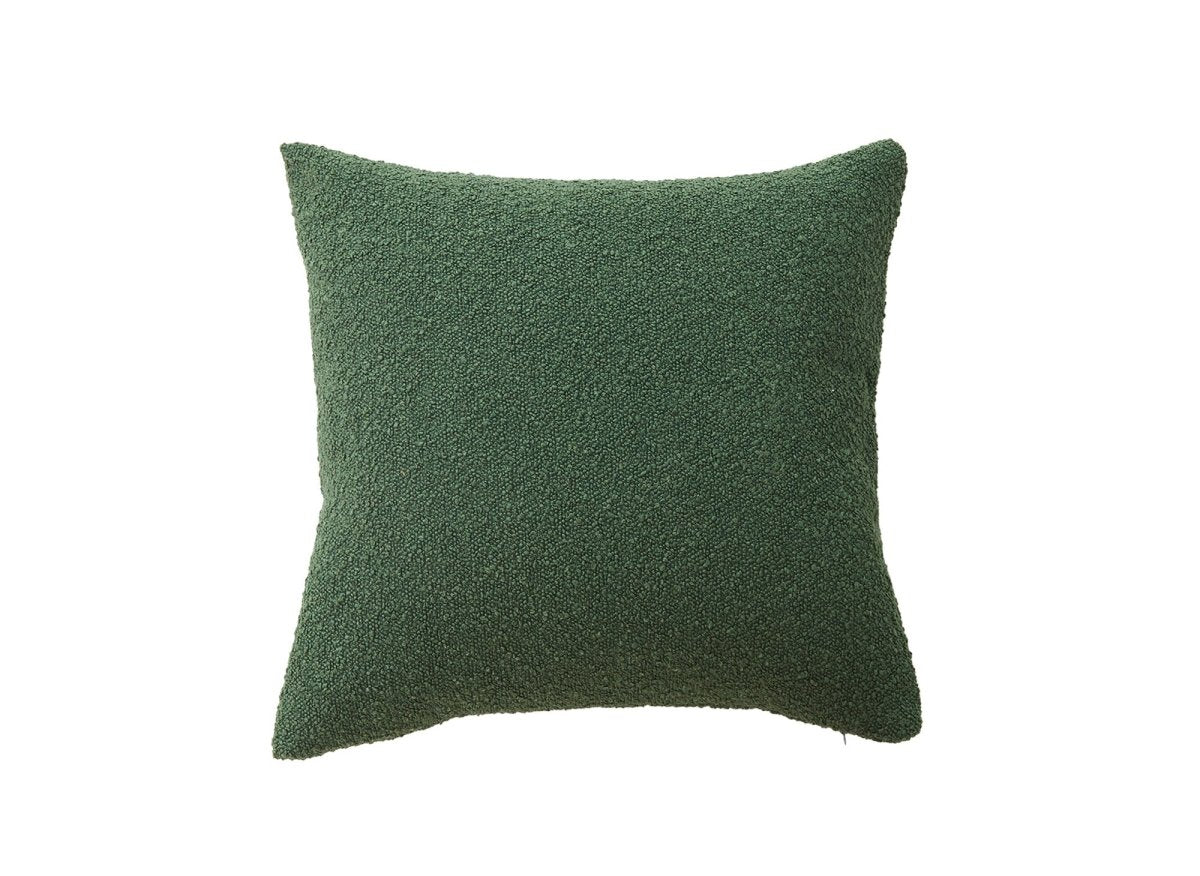 Coussin carré 45x45 cm en tissu effet peau de mouton vert EDEN - DécoInParis