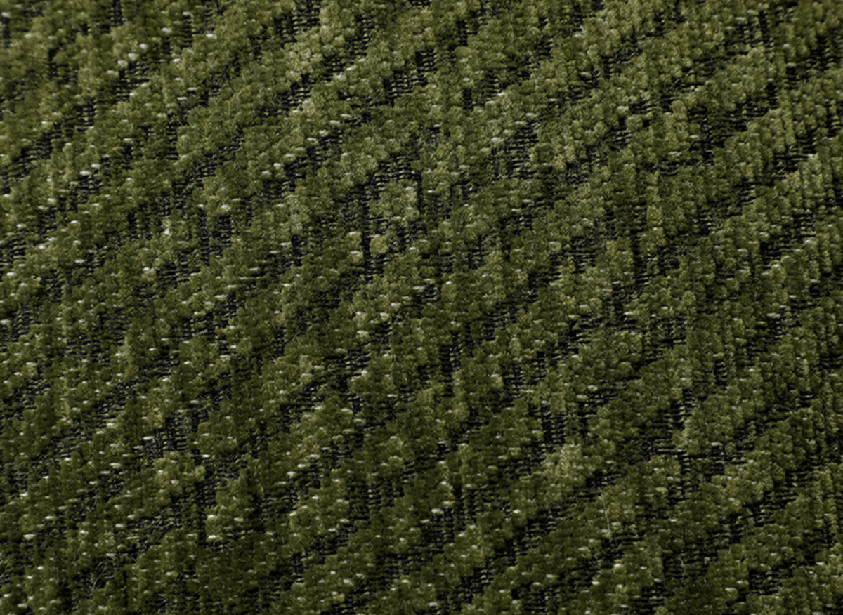 Coussin vert olive à rayures et surpiqûres noires 45x45 cm ZIGGY - DécoInParis