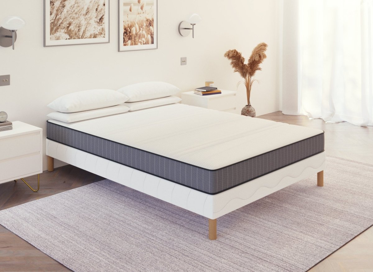 Ensemble 140x190 sommier tapissier & Matelas en mousse 15 cm - WOLK - DécoInParis