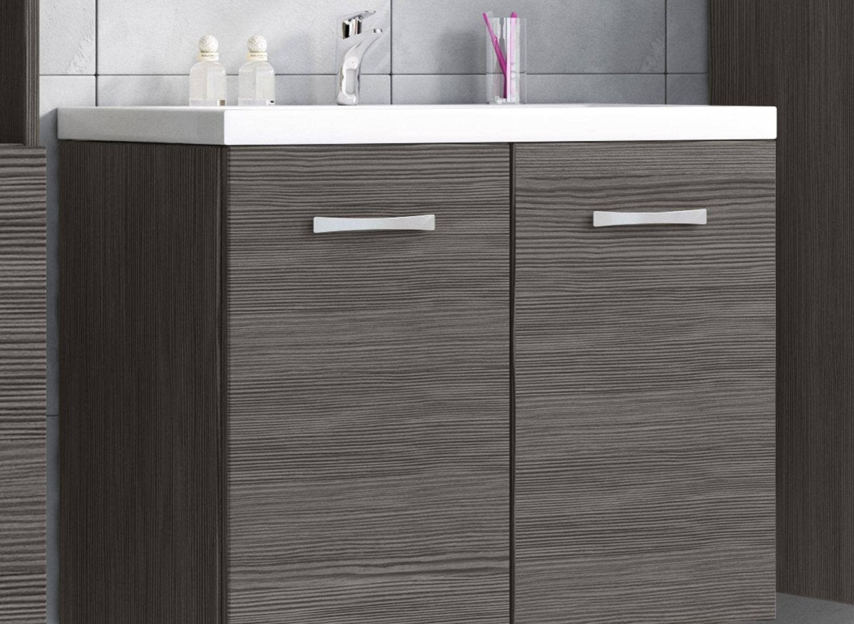 Ensemble meubles salle de bain design suspendu - Wengé ALBY - DécoInParis