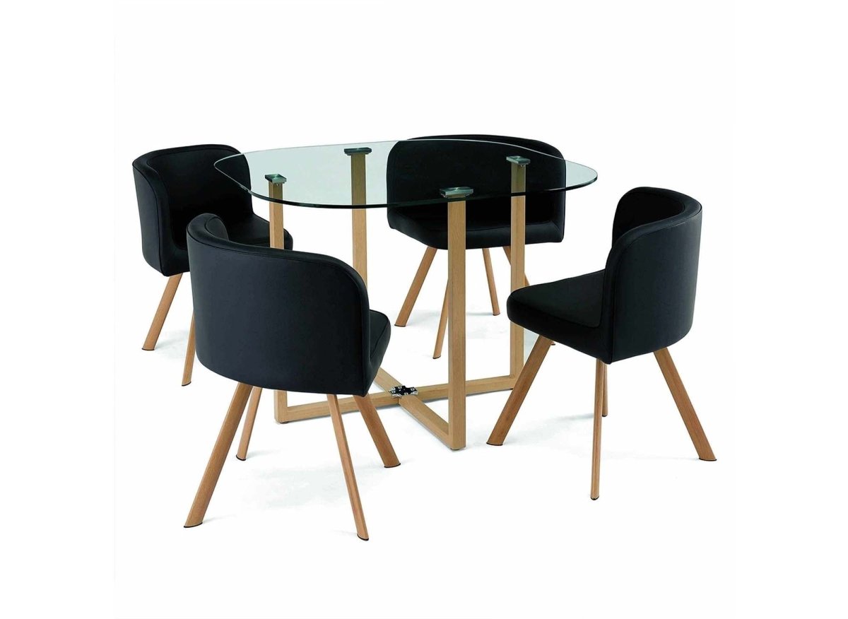 Ensemble table + 4 chaises encastrables noires FLEN - DécoInParis