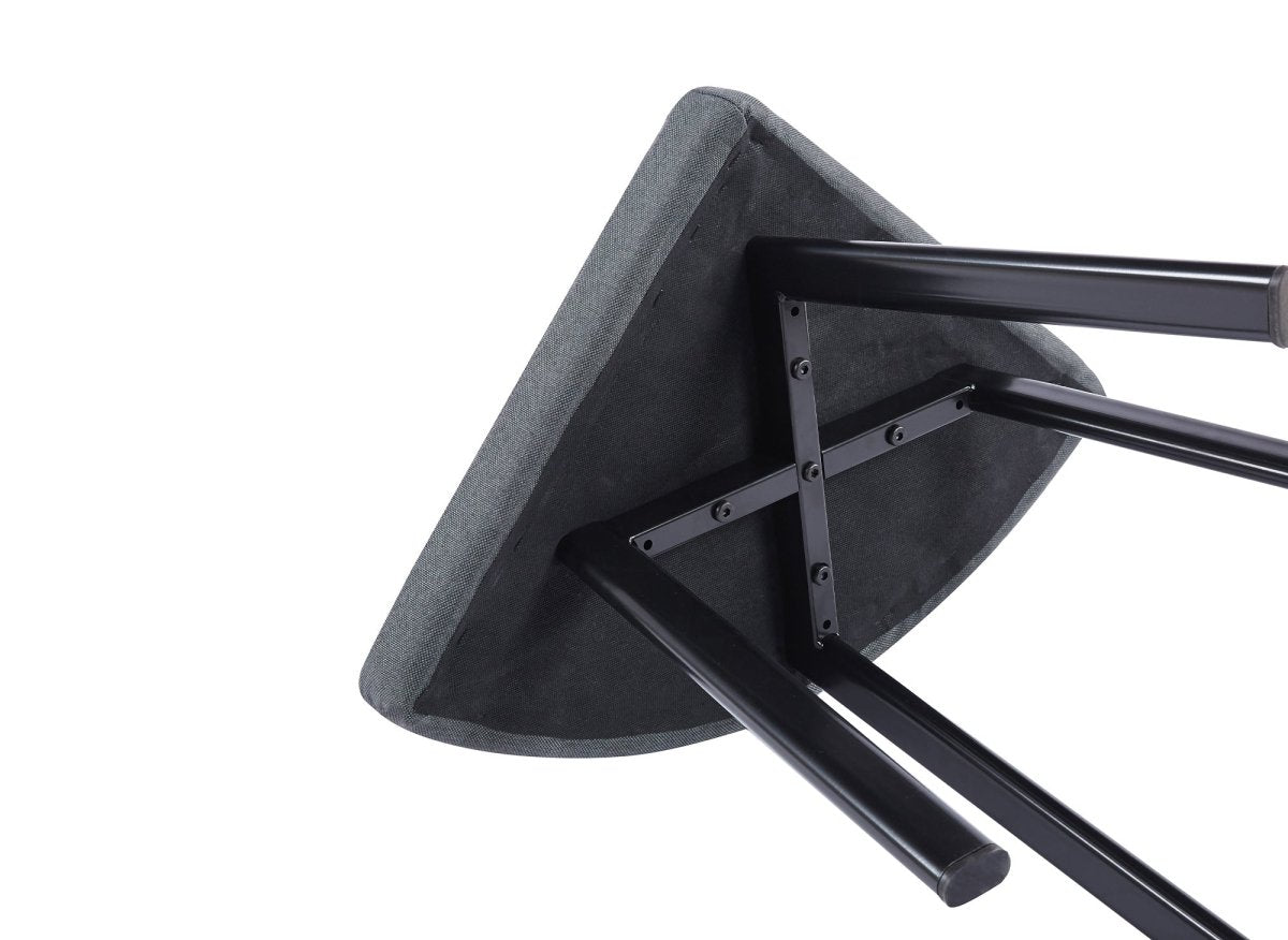 Ensemble table à manger en bois gris clair avec 4 tabourets gris IRINA - DécoInParis