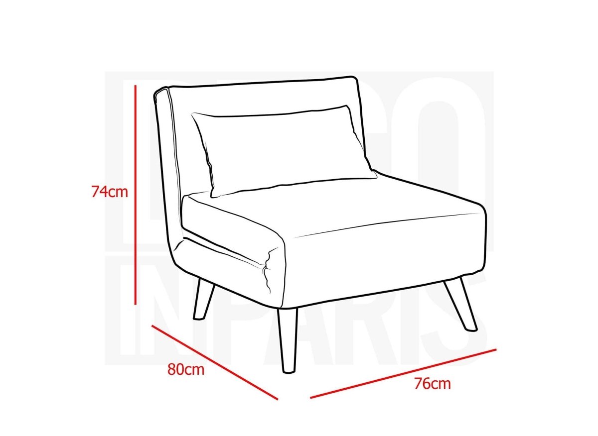 Fauteuil convertible en tissu beige TONKA - DécoInParis