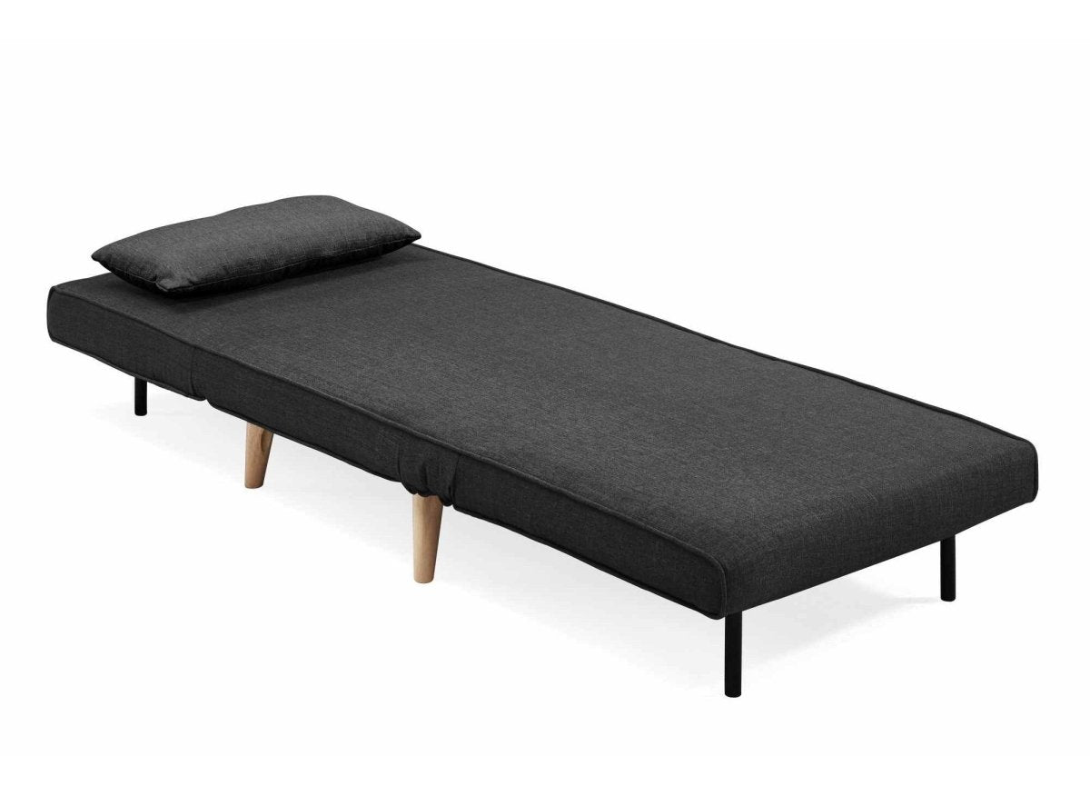 Fauteuil convertible en tissu gris anthracite TONKA - DécoInParis