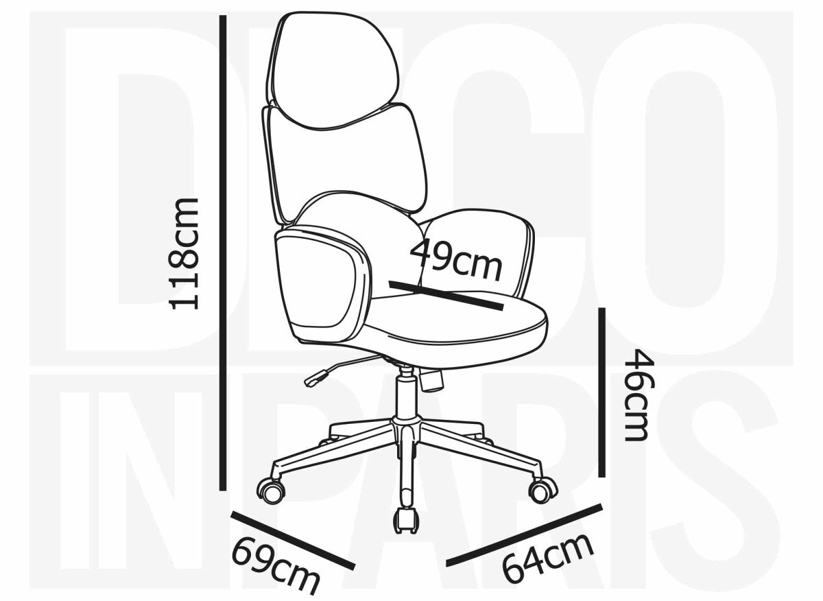 Fauteuil de bureau gris clair ALFA - DécoInParis