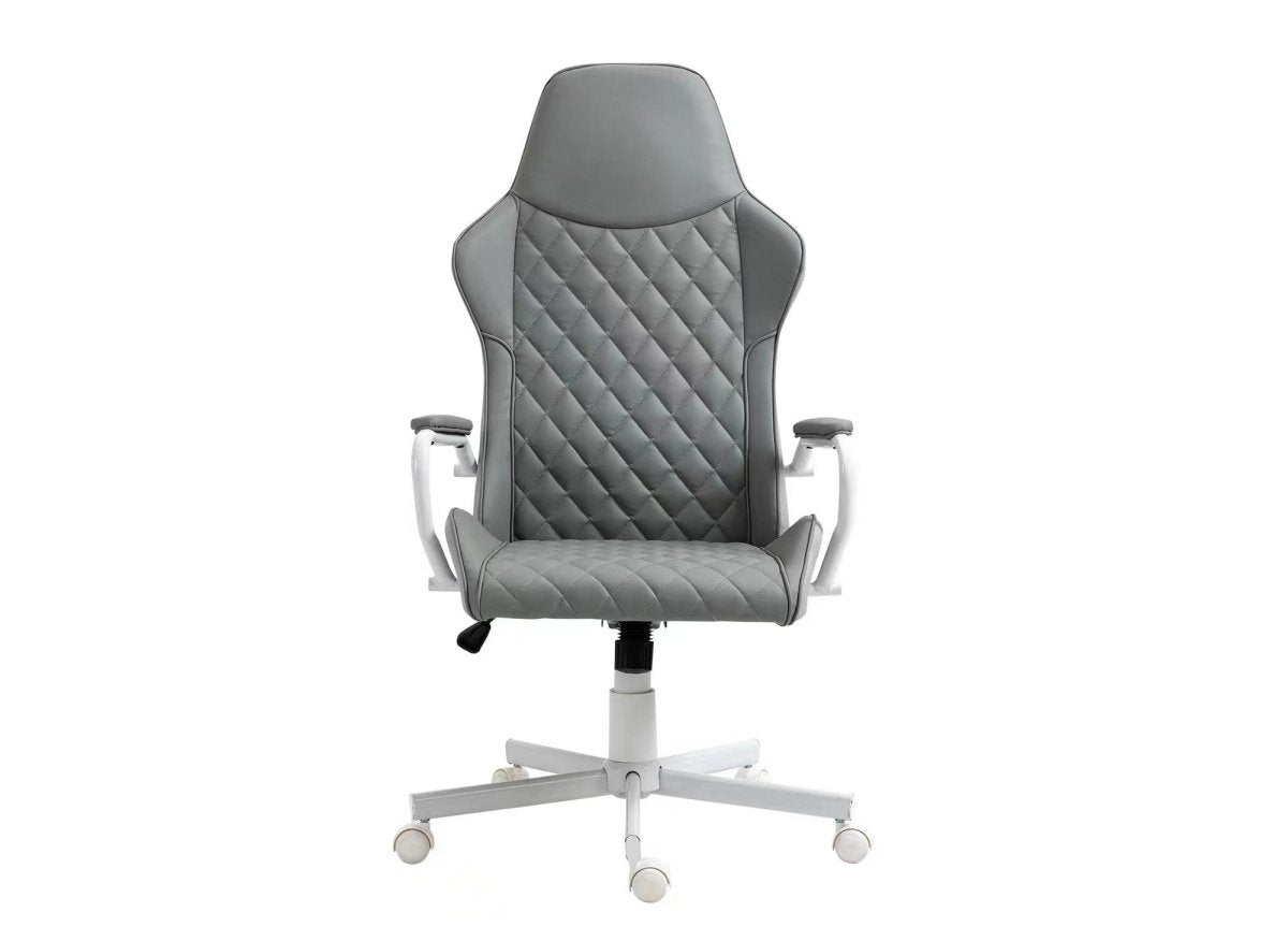Fauteuil de bureau gris en simili cuir ATOMIC - DécoInParis
