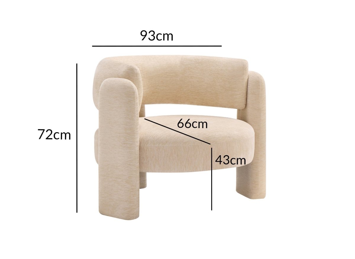 Fauteuil design en velours beige DENZEL - DécoInParis