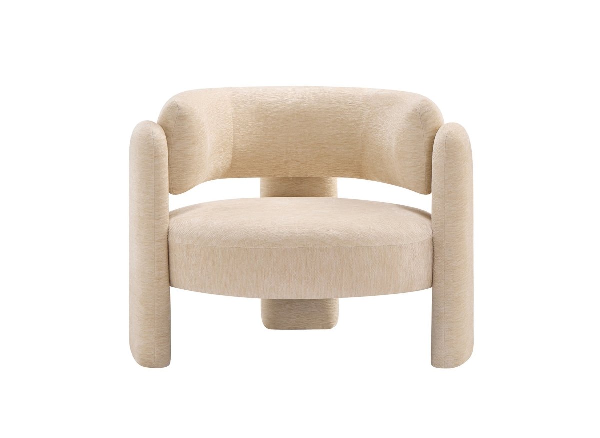 Fauteuil design en velours beige DENZEL - DécoInParis