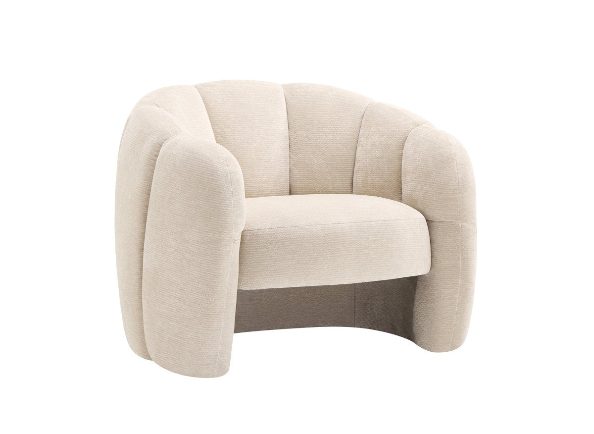 Fauteuil design en velours beige SENY - DécoInParis
