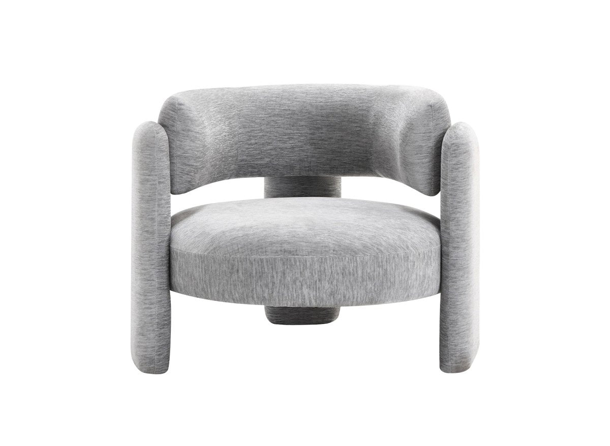 Fauteuil design en velours gris DENZEL - DécoInParis