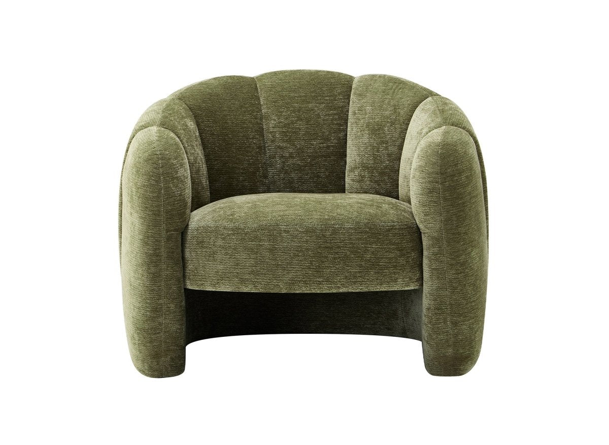 Fauteuil design en velours vert d'eau SENY - DécoInParis