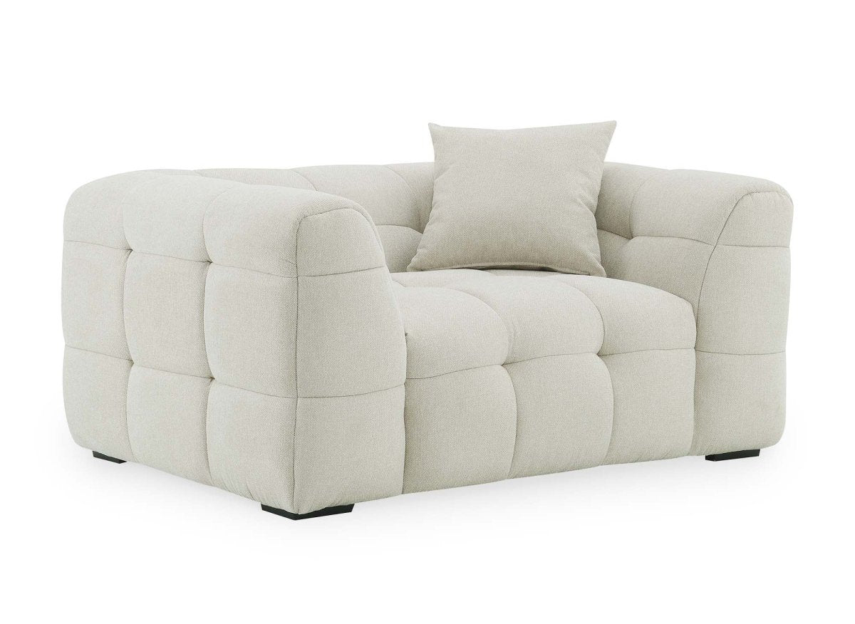 Fauteuil en tissu beige BELLA - DécoInParis