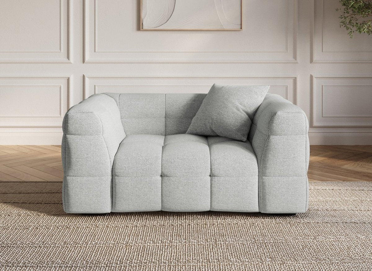 Fauteuil en tissu gris BELLA - DécoInParis