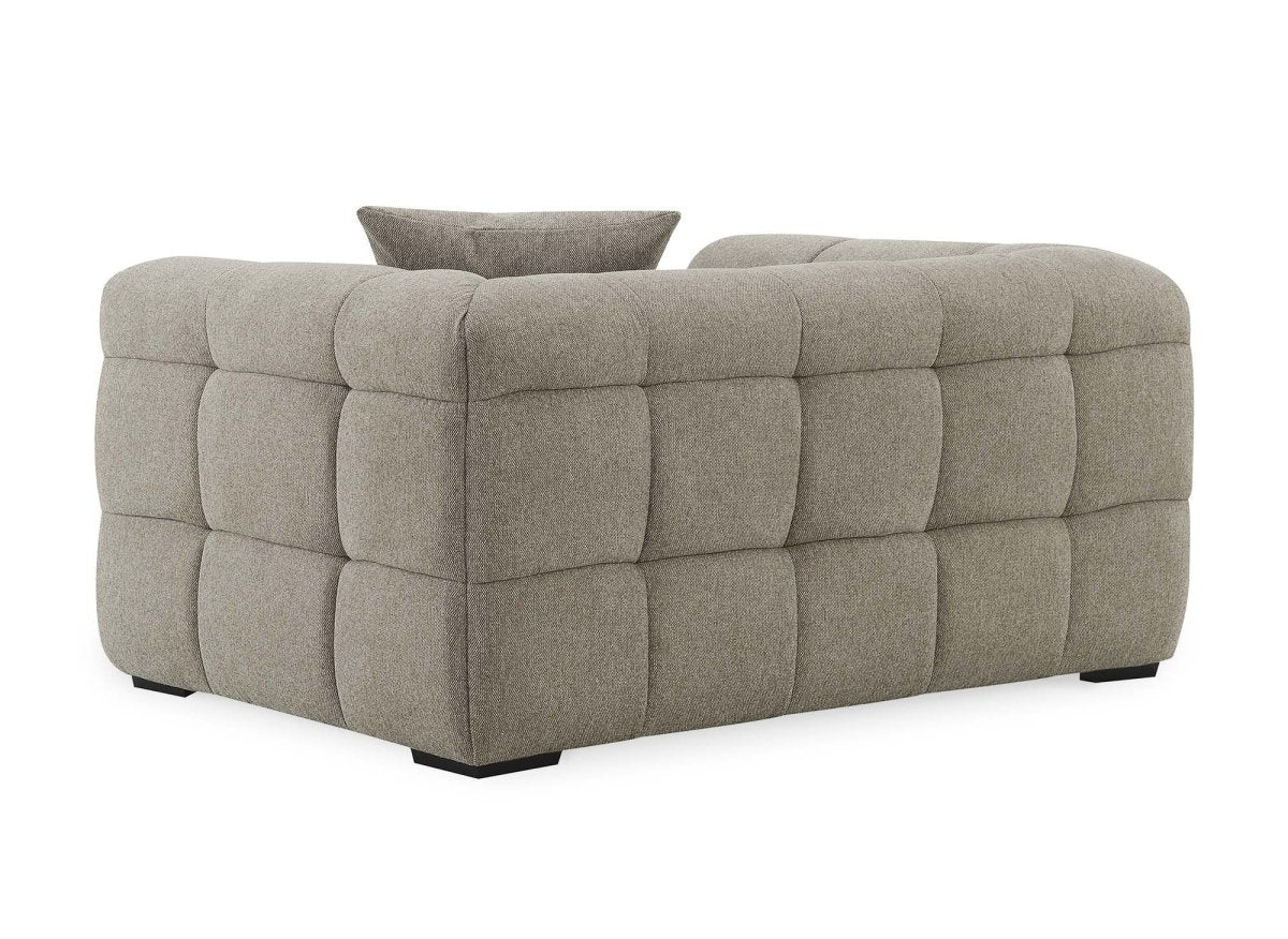Fauteuil en tissu taupe BELLA - DécoInParis