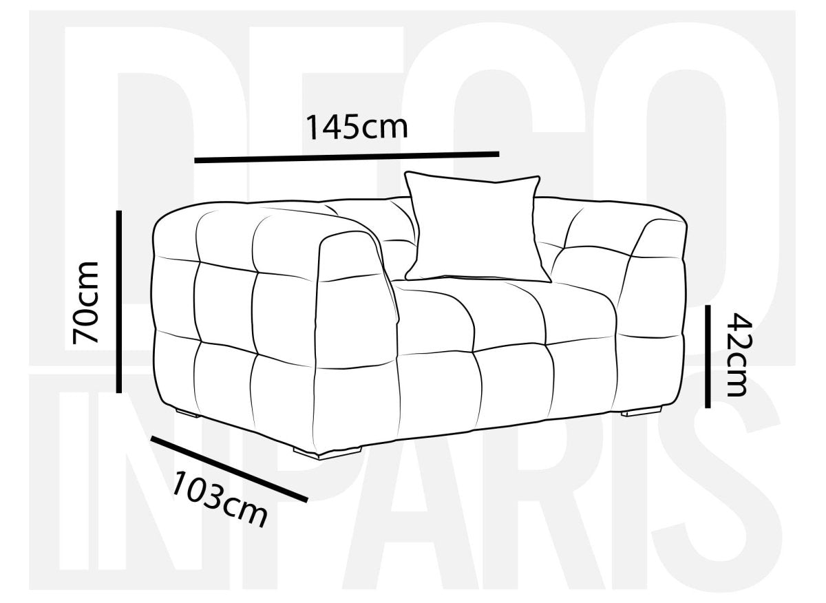 Fauteuil en tissu vert BELLA - DécoInParis