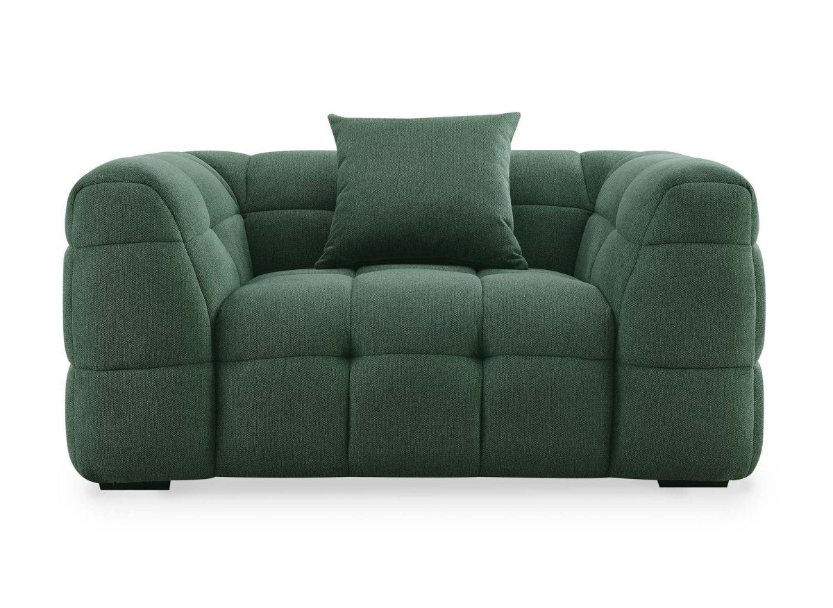Fauteuil en tissu vert BELLA - DécoInParis