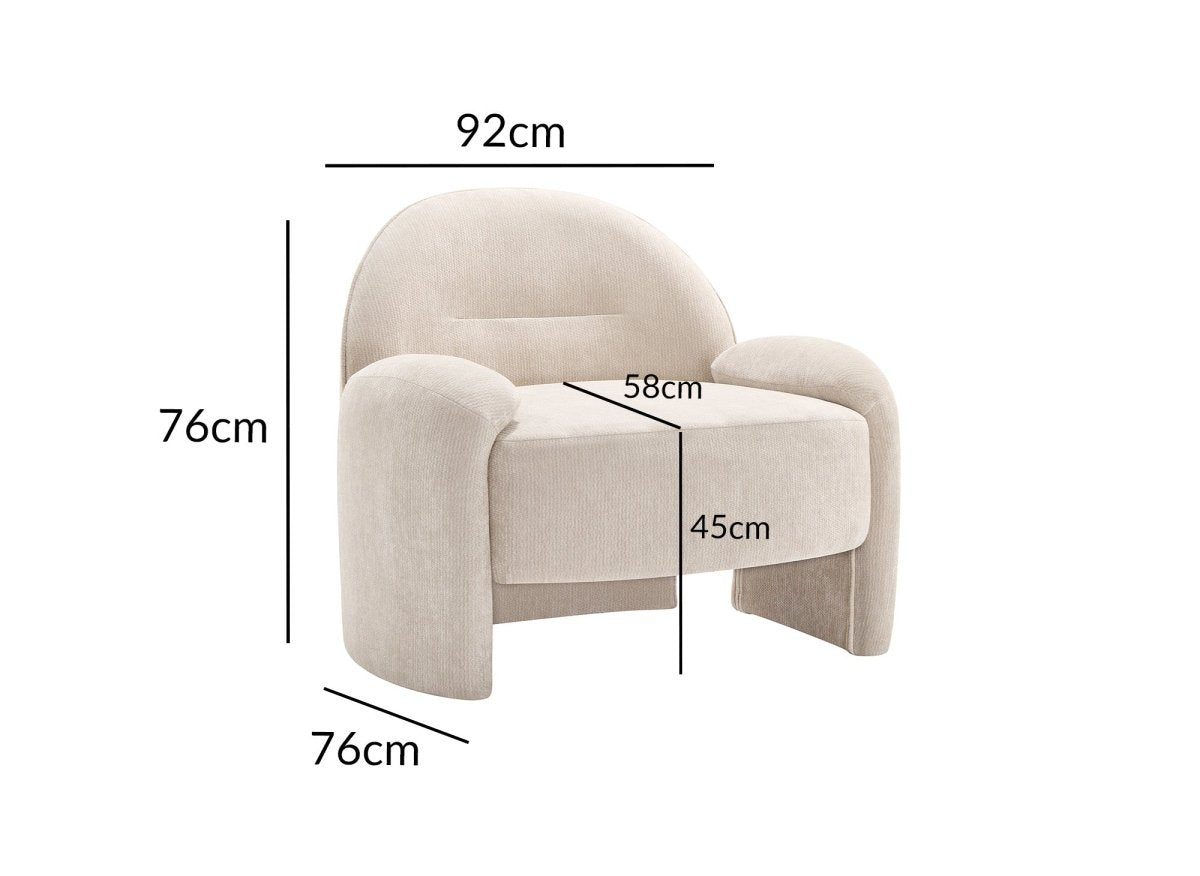 Fauteuil en velours beige MAKO - DécoInParis