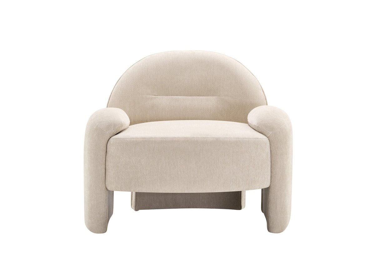 Fauteuil en velours beige MAKO - DécoInParis