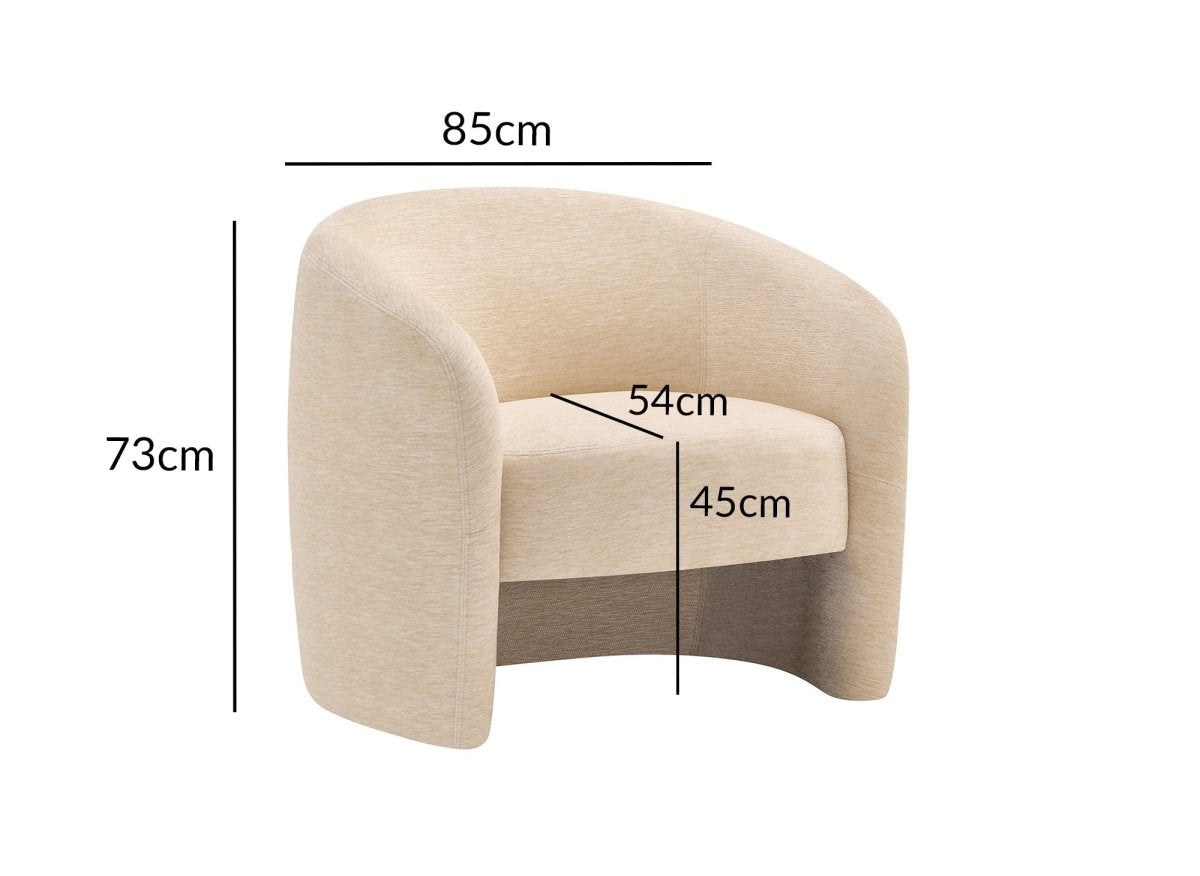 Fauteuil en velours beige OXFORD - DécoInParis