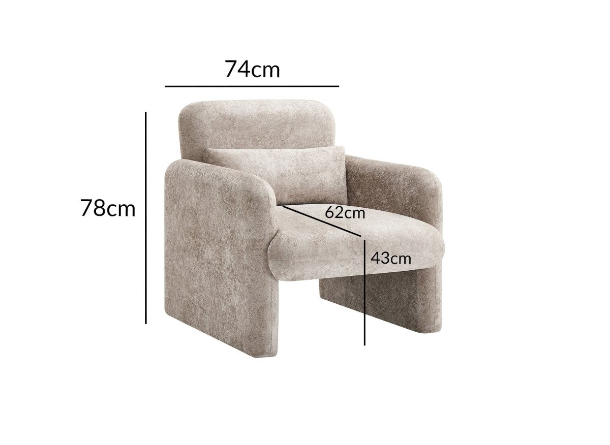 Fauteuil en velours beige PAMIO - DécoInParis