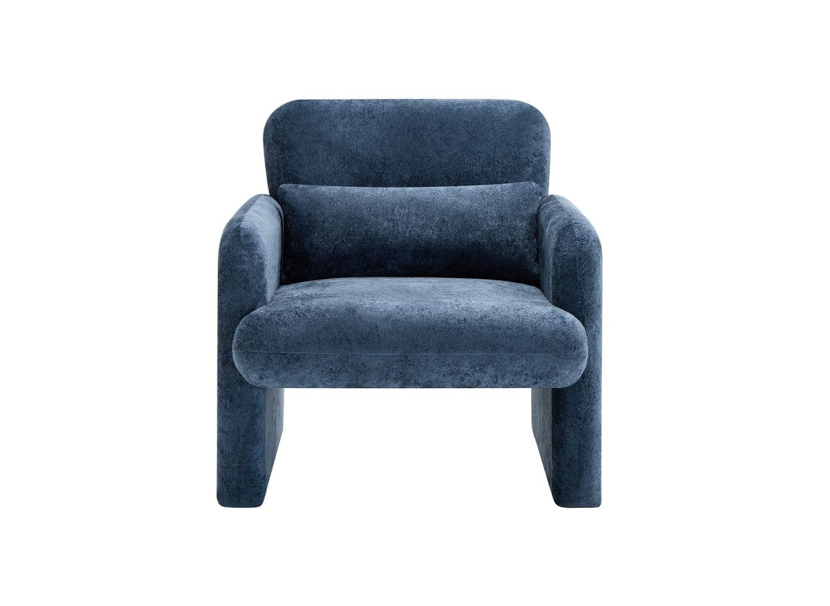 Fauteuil en velours bleu PAMIO - DécoInParis