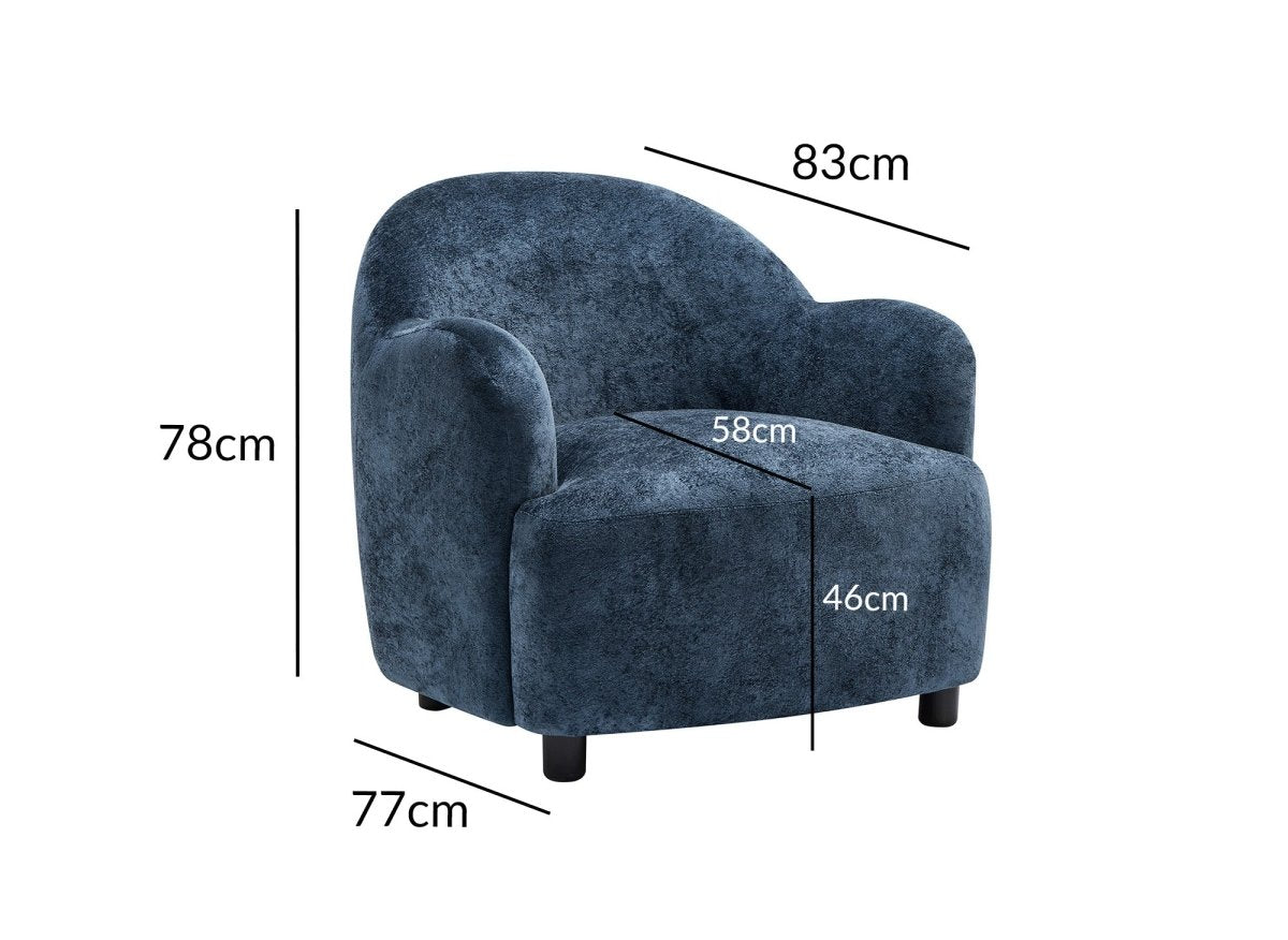 Fauteuil en velours bleu SWING - DécoInParis