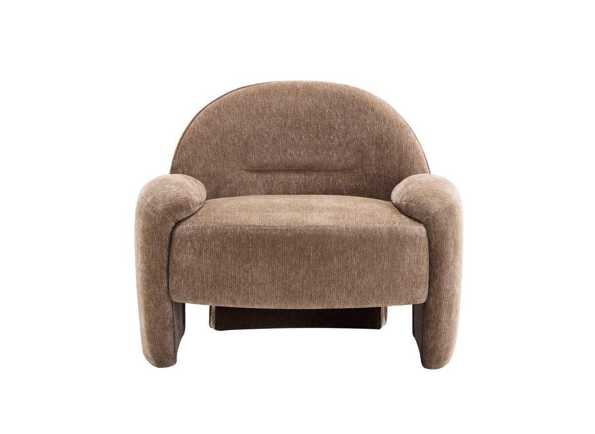 Fauteuil en velours taupe MAKO - DécoInParis