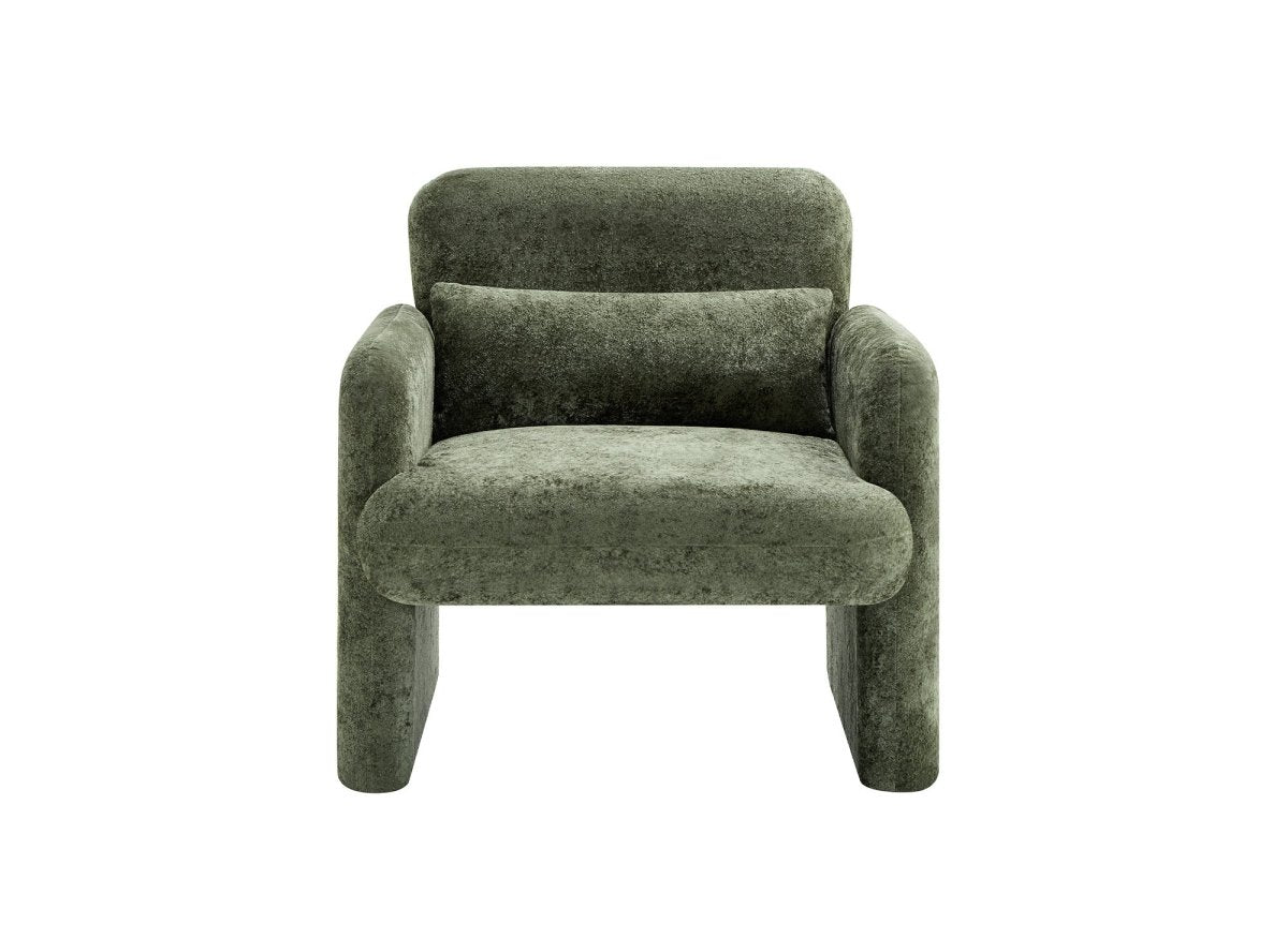 Fauteuil en velours vert PAMIO - DécoInParis