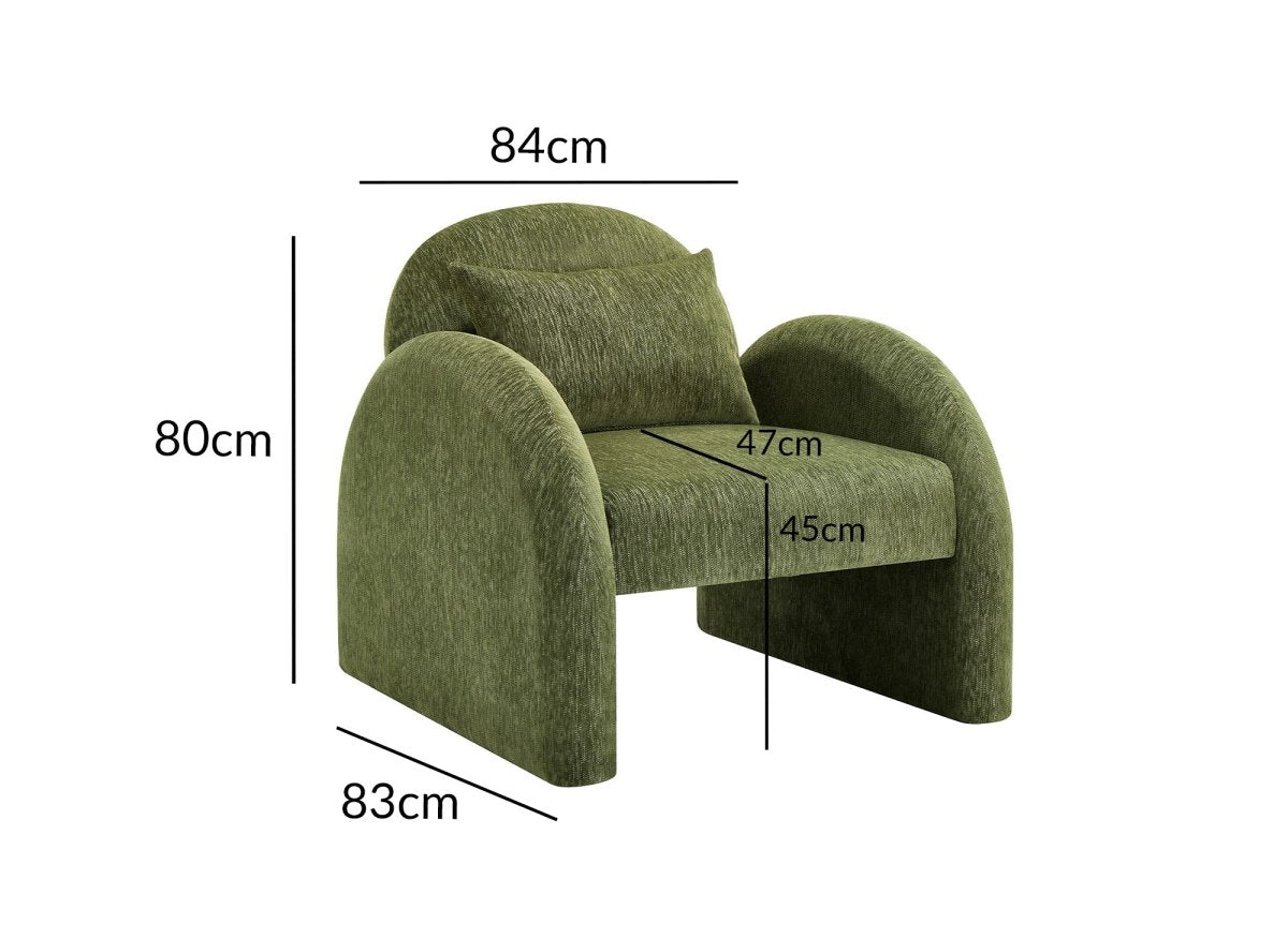 Fauteuil en velours vert VOLTAIRE - DécoInParis