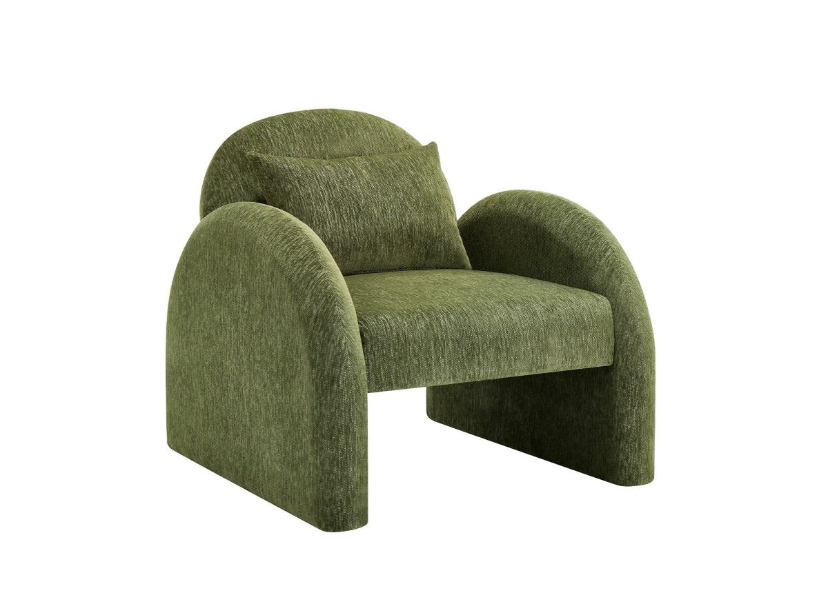 Fauteuil en velours vert VOLTAIRE - DécoInParis