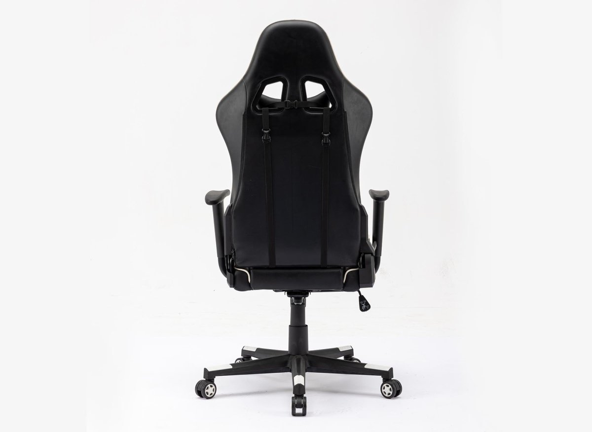 Fauteuil gaming en simili cuir noir et blanc LYHAM - DécoInParis