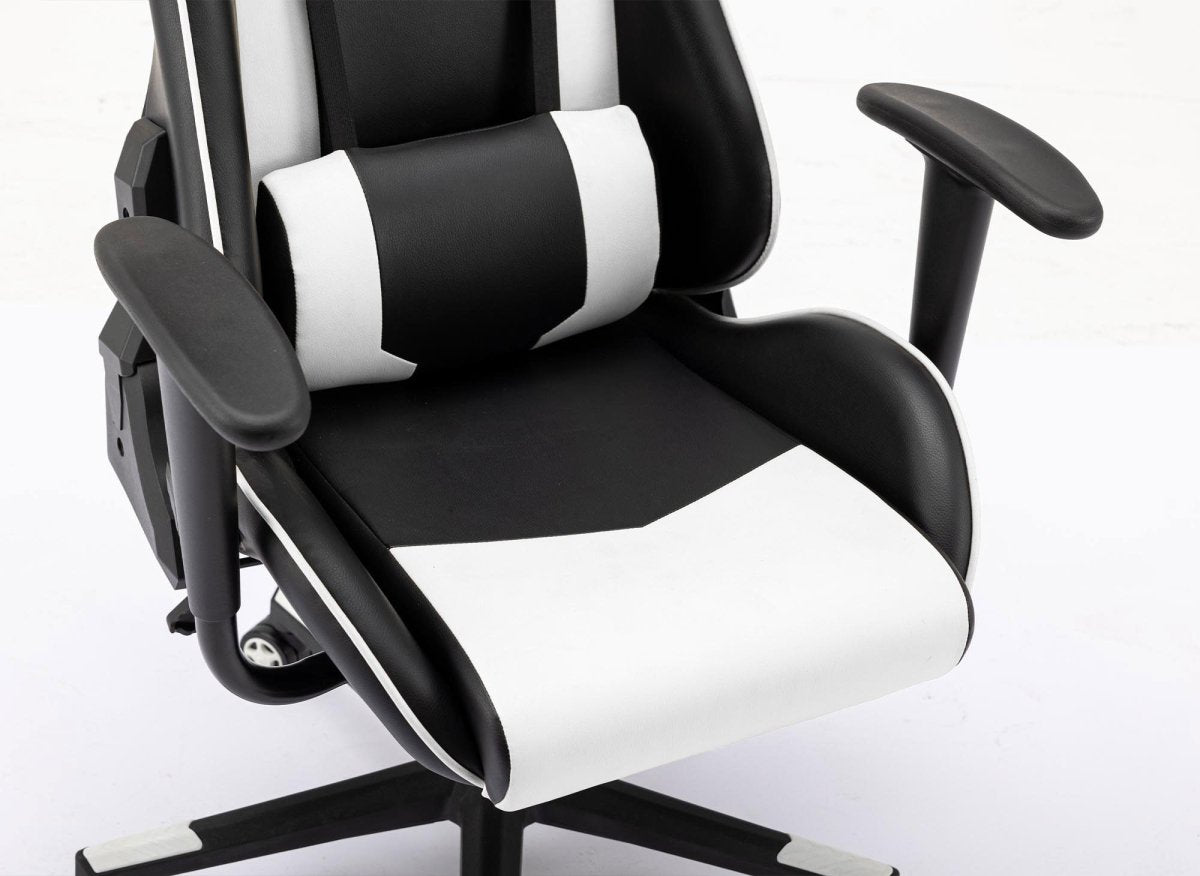 Fauteuil gaming en simili cuir noir et blanc LYHAM - DécoInParis