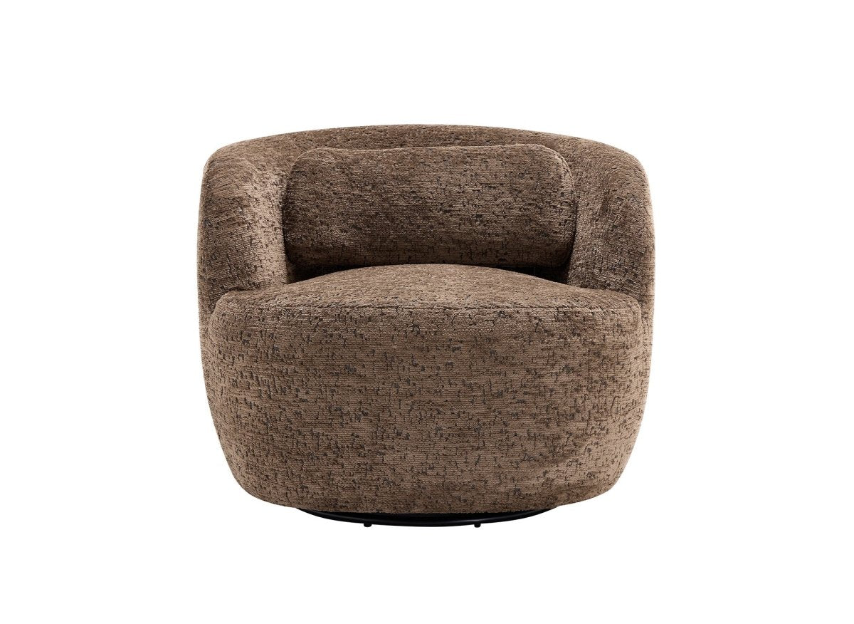 Fauteuil pivotant en bouclette marron OLIPA - DécoInParis