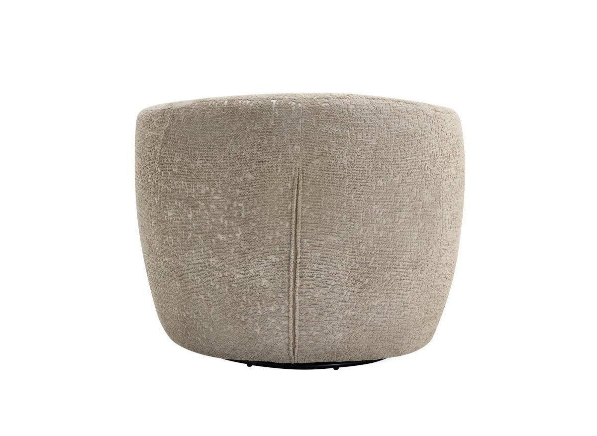 Fauteuil pivotant en bouclette taupe OLIPA - DécoInParis