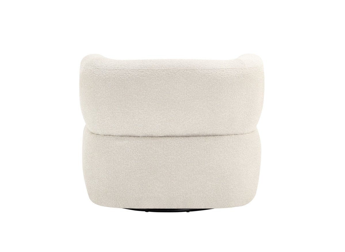 Fauteuil pivotant en velours beige MIAMI - DécoInParis