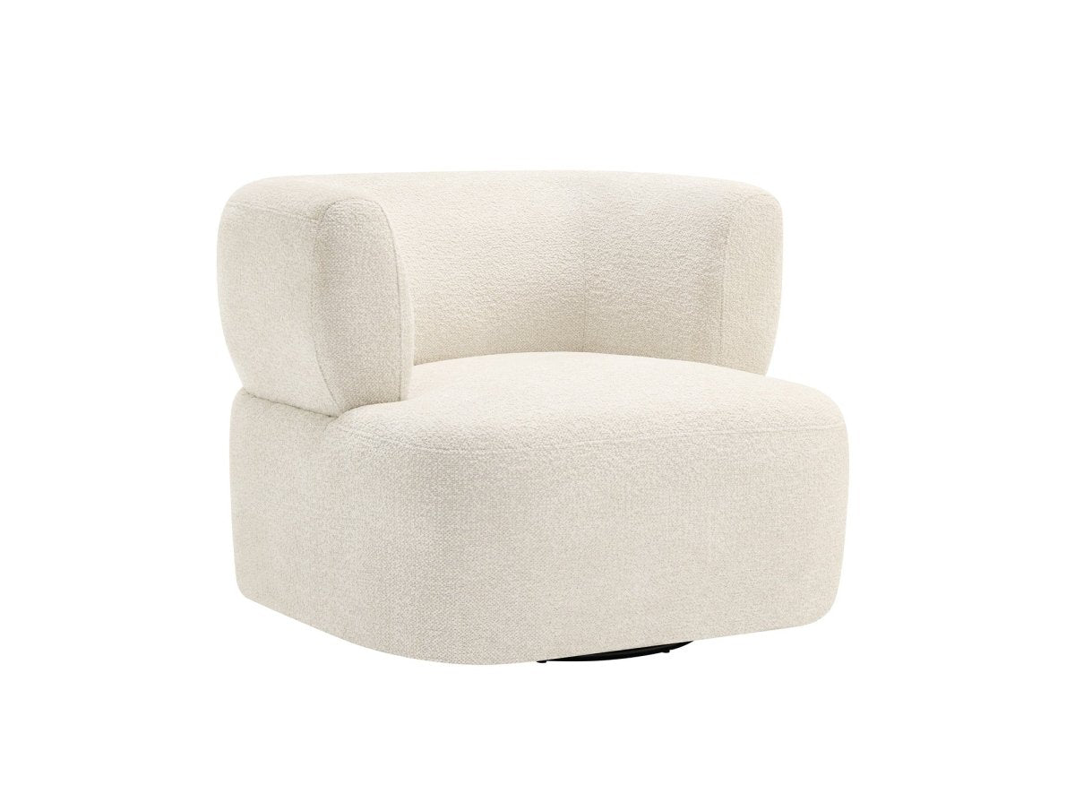 Fauteuil pivotant en velours beige MIAMI - DécoInParis