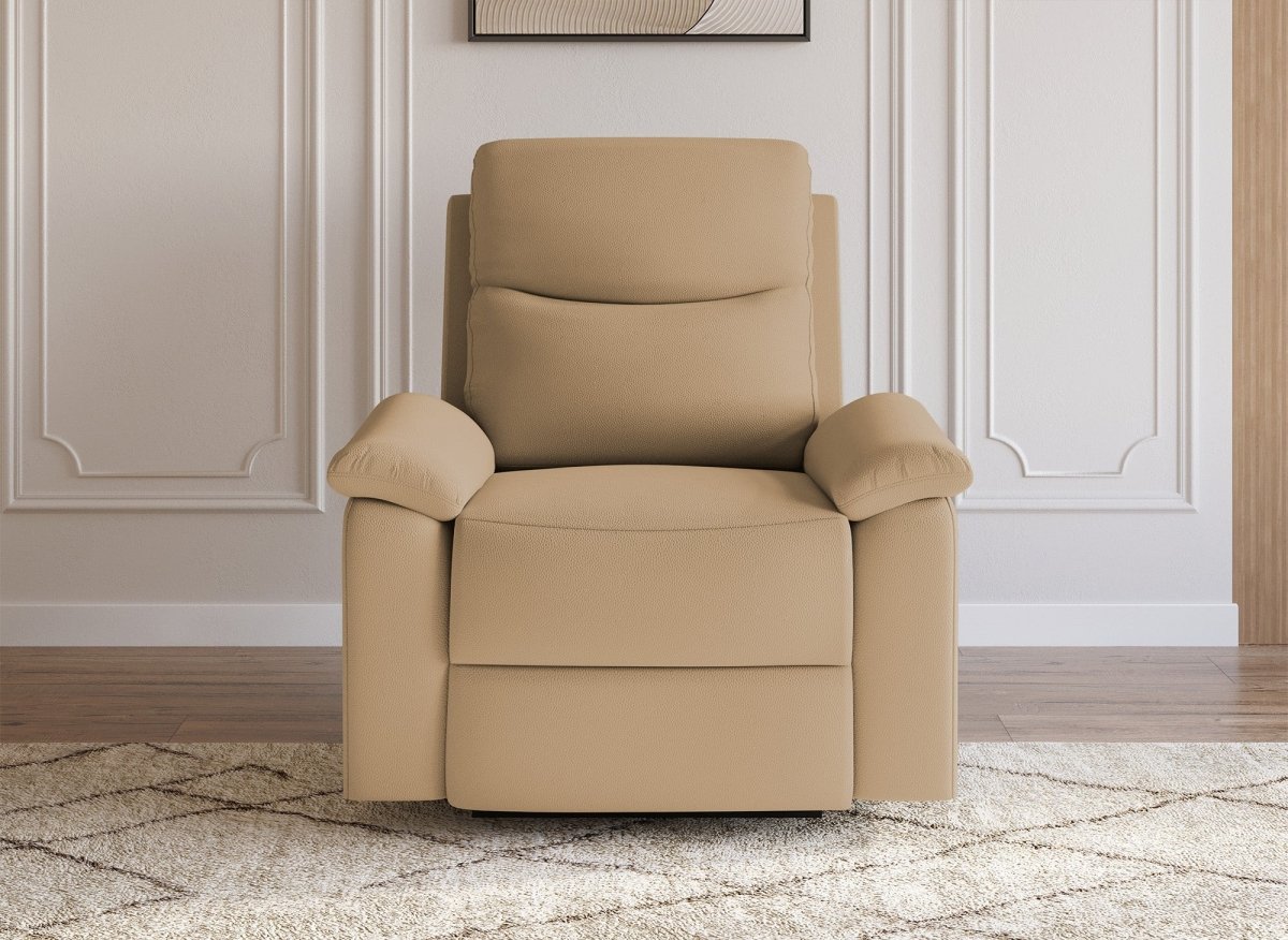 Fauteuil relax effet simili cuir camel JACOB - DécoInParis