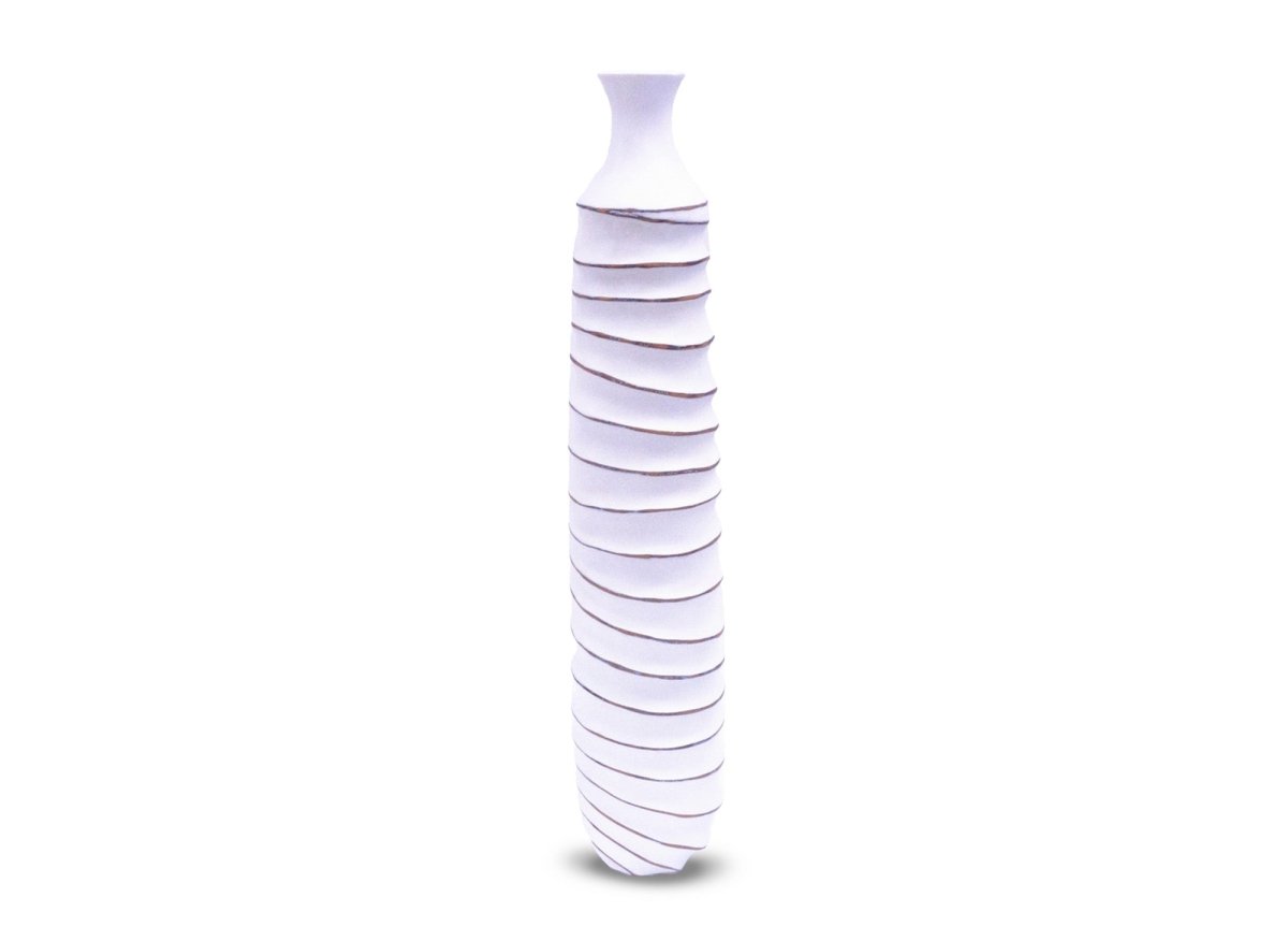 Grand vase en résine blanc H75 cm TWIST - DécoInParis