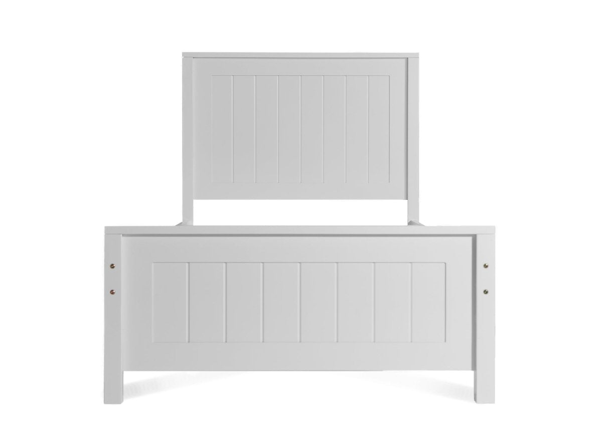 Lit 1 personne en bois blanc 90x190 cm KENNY - DécoInParis