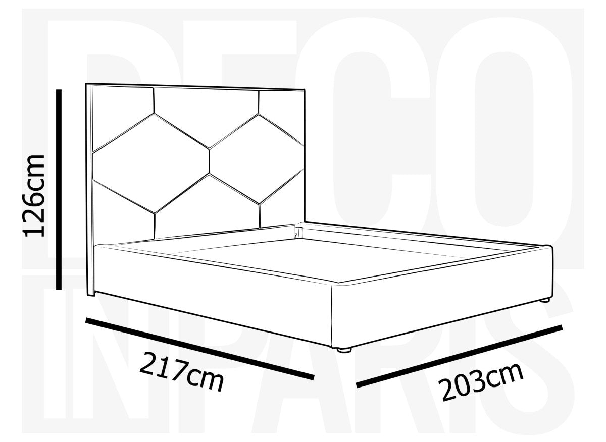 Lit coffre avec tête de lit design en velours gris LARA 180 x 200 cm - DécoInParis