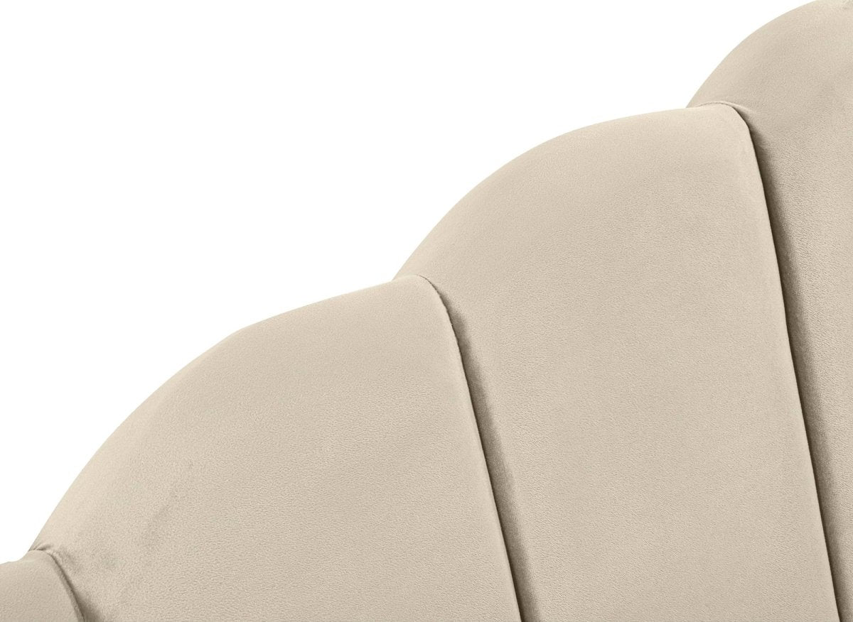 Lit coffre en velours beige 180x200 cm ELVIRA - DécoInParis