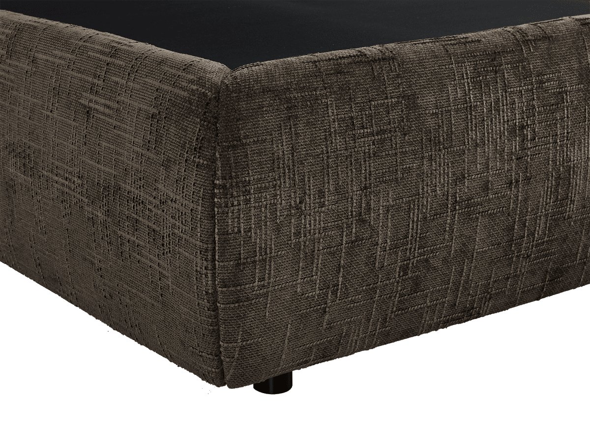 Lit coffre en velours chiné marron 180x200 cm MELY - DécoInParis